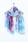 ABSTRACT SCARF - blue pink